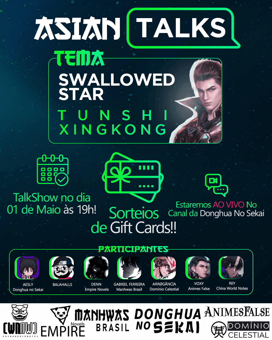 Asian Talks – Swallowed Star (Tunshi Xingkong) – SORTEIOS DE GIFT CARDS!